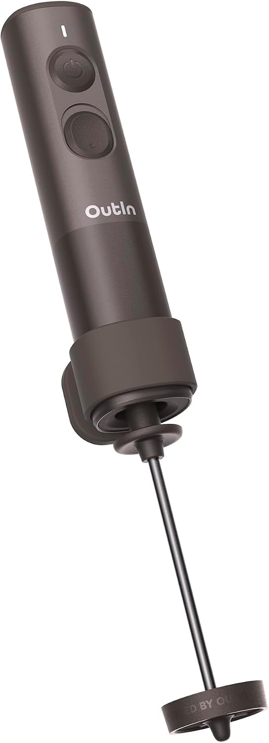 Aldernest LattoGo Milk Frother Handheld, Rechargeable & Professional Grade, 165 g, Tundra Brown