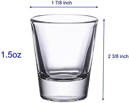 Aldernest 12 Pack Clear Shot Glasses Set, 1.5 oz Heavy Base Shot Glass for Tequila, 2.1 pounds