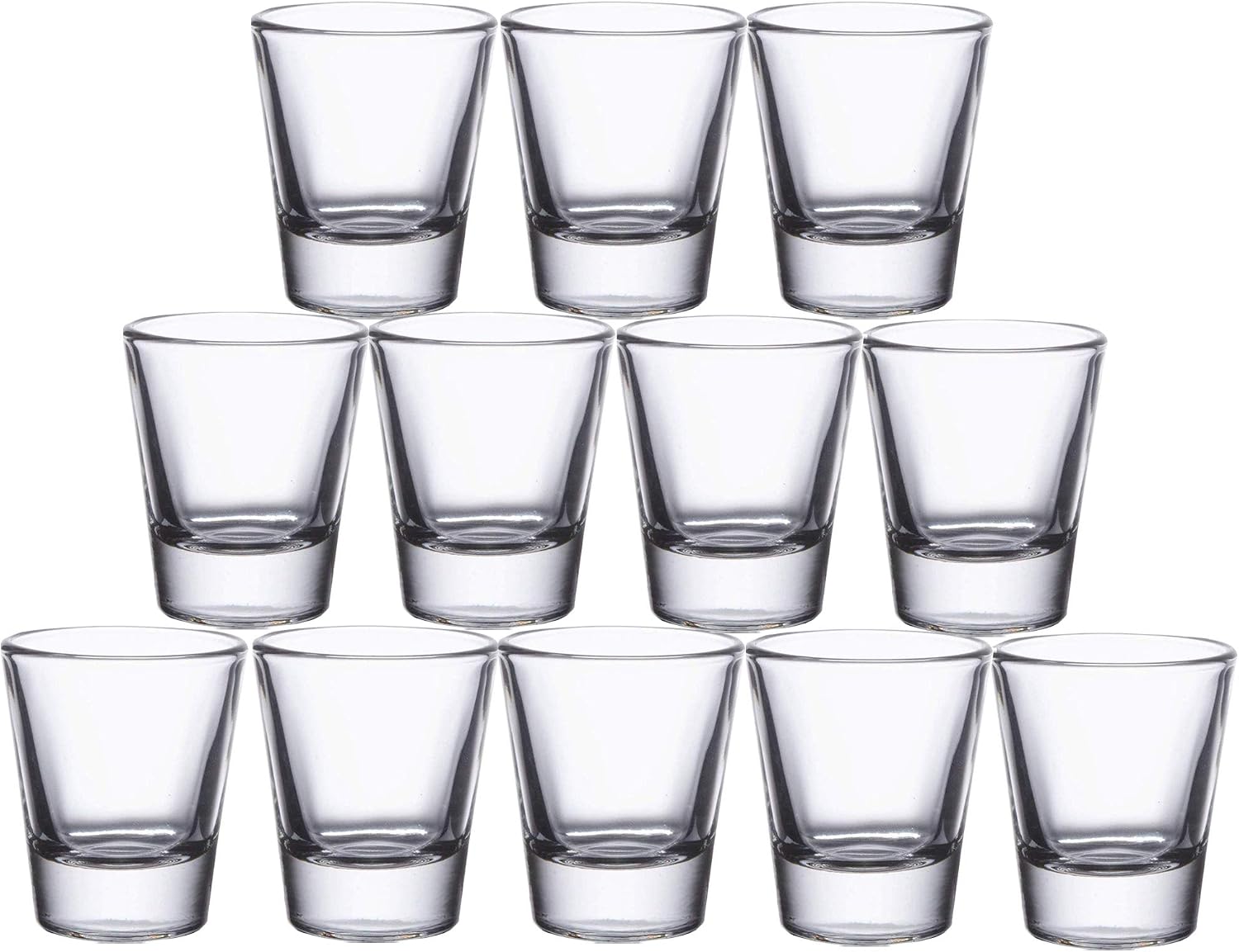 Aldernest 12 Pack Clear Shot Glasses Set, 1.5 oz Heavy Base Shot Glass for Tequila, 2.1 pounds