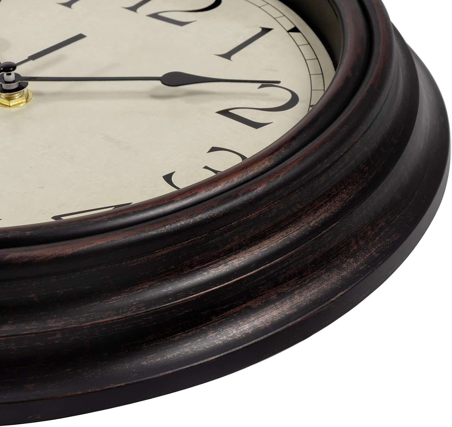 Ashenby 12 Inch Retro Wall Clock Round Silent Battery Operated Clock, Bronze, 15.84 ounces, Bronze Retro