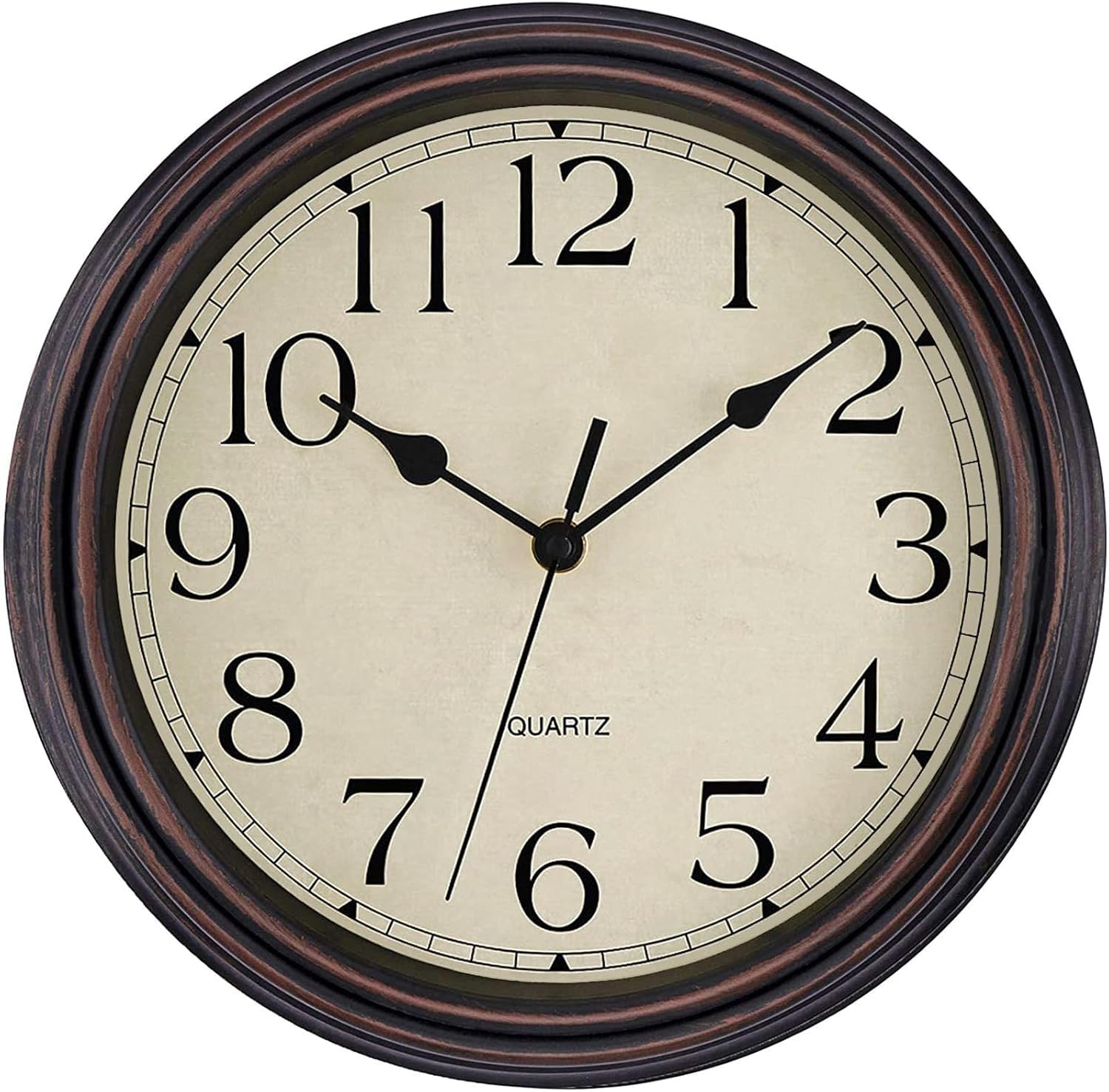 Ashenby 12 Inch Retro Wall Clock Round Silent Battery Operated Clock, Bronze, 15.84 ounces, Bronze Retro