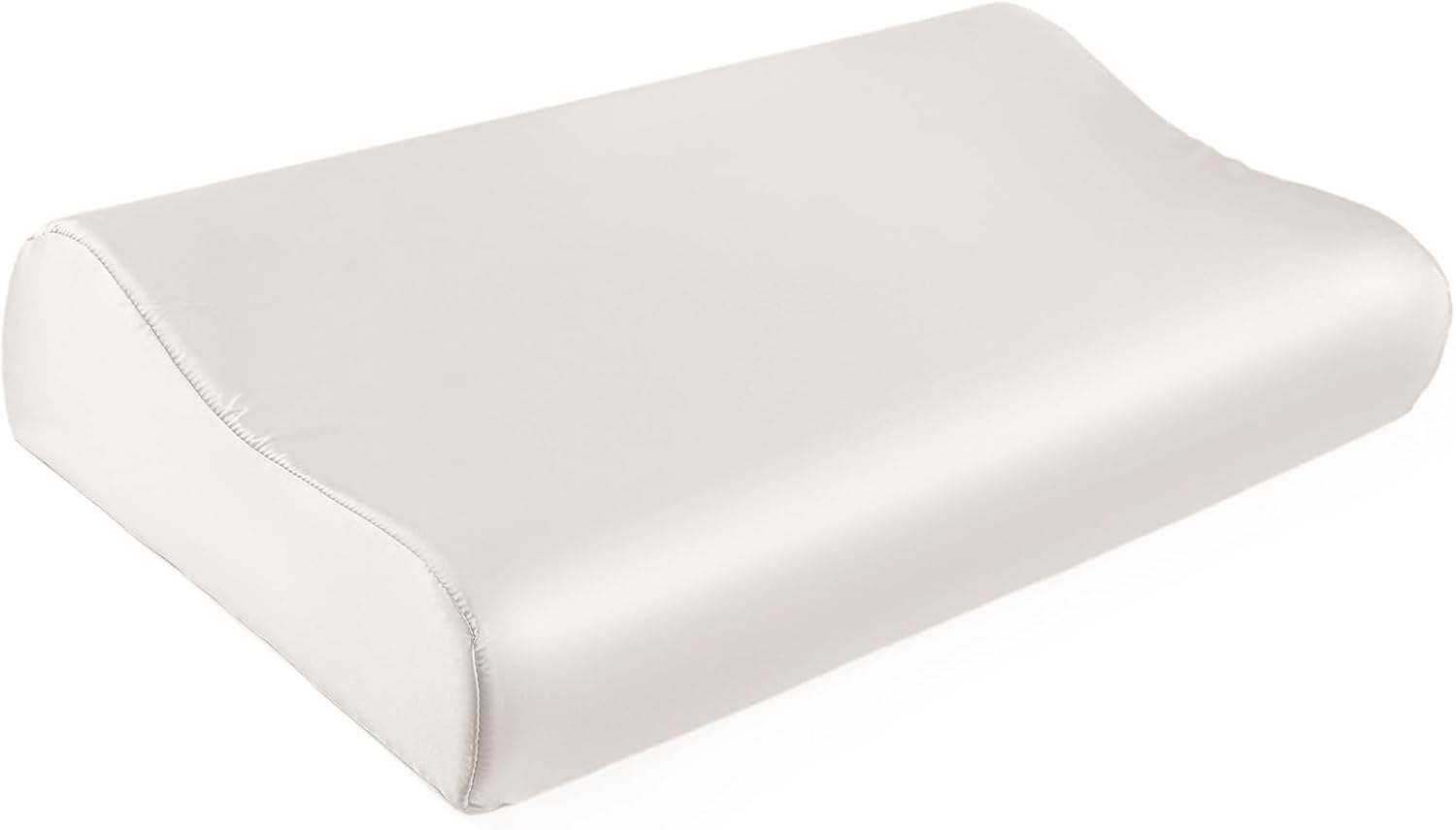 Aldernest 19 Momme 100% Mulberry Silk Pillowcase for Contour Memory Foam Pillow, 20" x 12" x 3.9"/2.7", Natural White