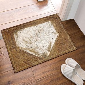 Ashenby Baseball on The Wooden Bath Rug, Non-Slip Floor Entryways Outdoor Indoor Front Door Mat, 3.04 ounces, 1'4" x 1'11" (Rectangular)