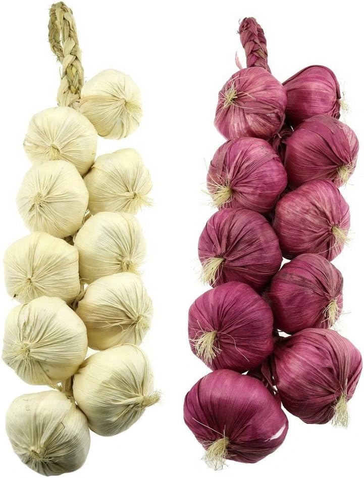Aldernest 2 Pcs Artificial Onion String Fake Vegetable Garlic Decoration, 5.6 ounces, Purple