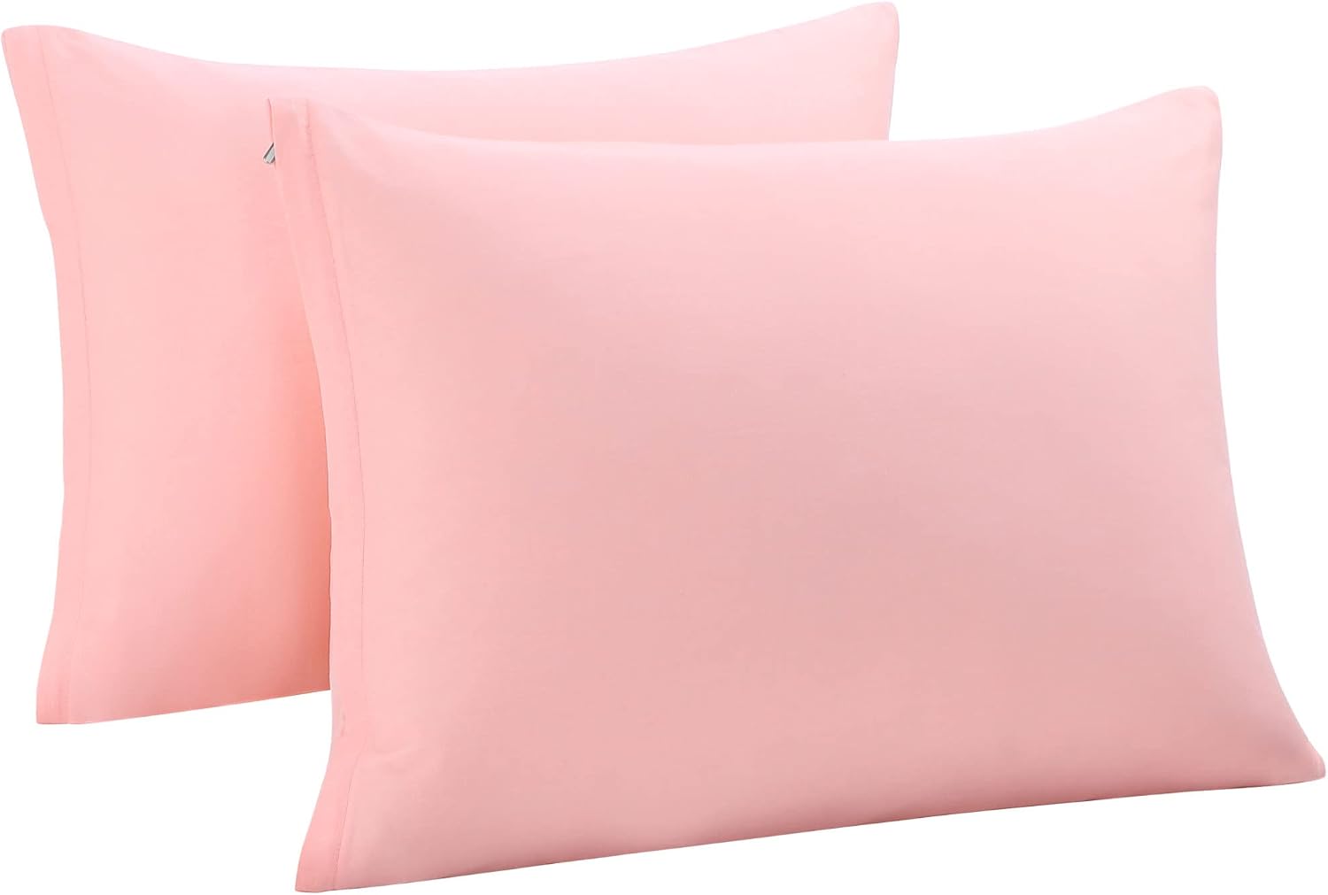 VelloHome Cotton Pillowcases Set of 2, Zipper Light Pink Standard 20x26