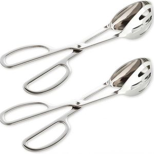 Ashenby 2-PACK Serving Tongs for Cooking Buffet Party Catering, 9.6 ounces, Silver