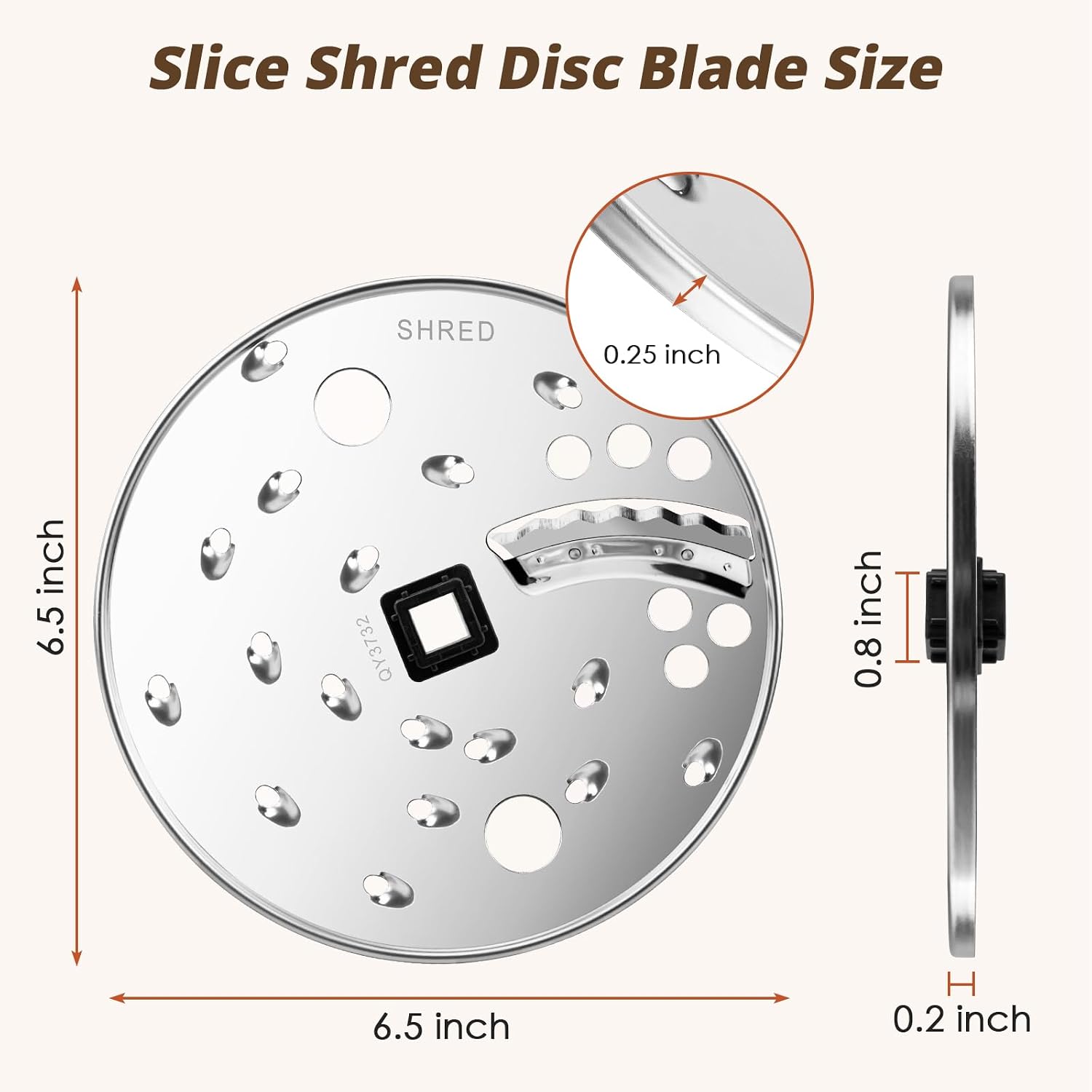 Aldernest Food Processor Slice/Shred Disc Blade Replacement for Hamilton Beach, Silver