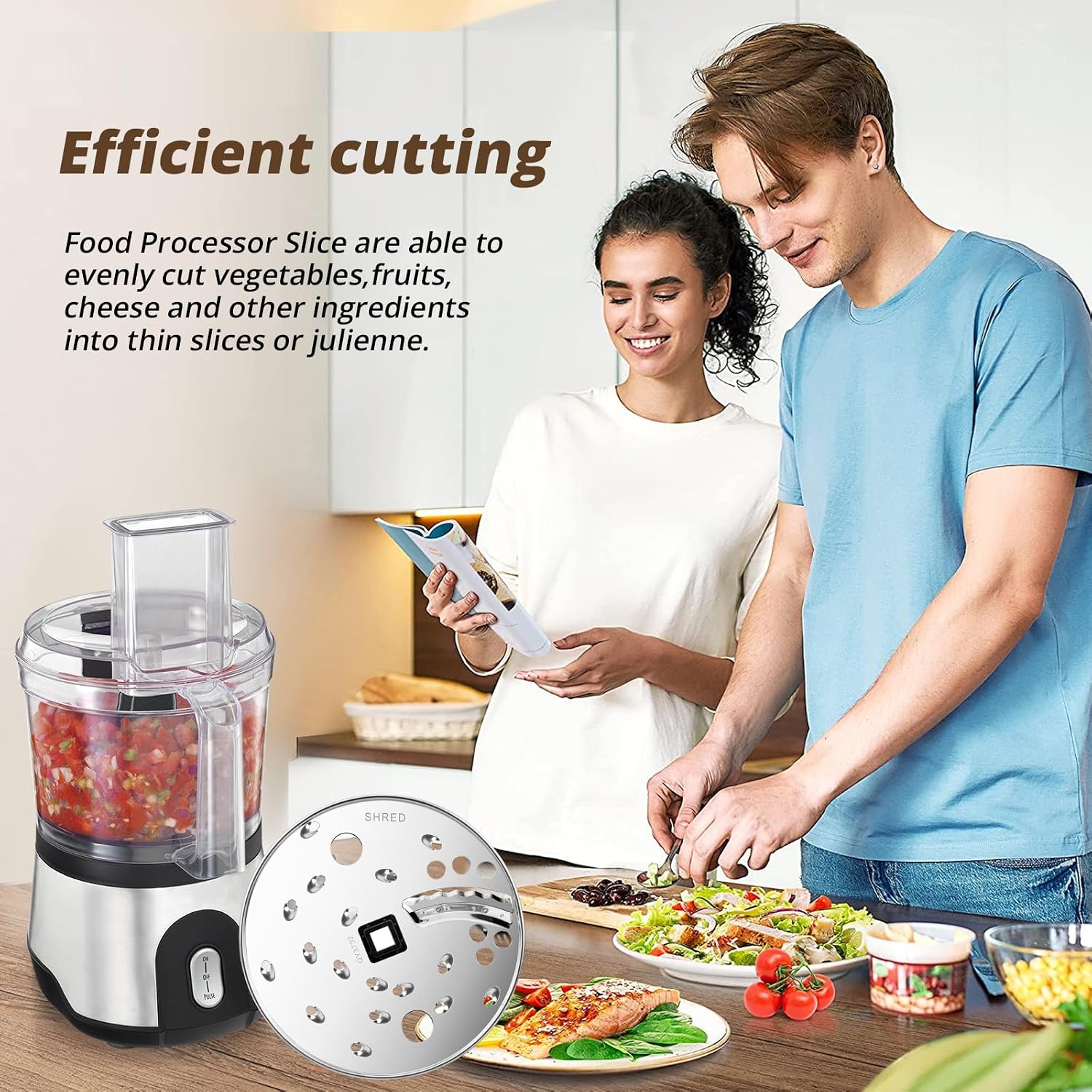 Aldernest Food Processor Slice/Shred Disc Blade Replacement for Hamilton Beach, Silver