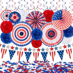Ashenby 29PCS 4th/Fourth of July Patriotic Decorations Set, 11.36 ounces, Red, white, blue