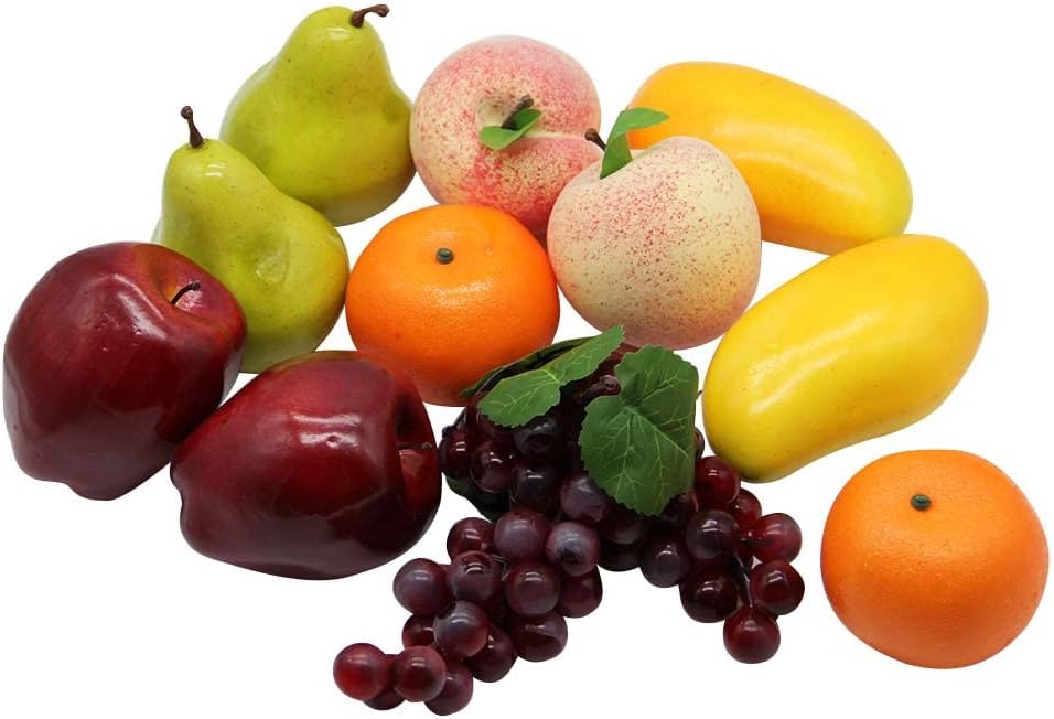 Ashenby Decorative Lifelike Realistic Artificial Fake Fruit Decor, 16 ounces, 12 Count