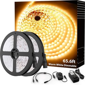 VelloHome Warm LED Strip Lights, 65.6ft Dimmable Tape Light for Under Cabinet, 0.37 kg, Warm White