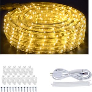 Elmgate 40ft LED Rope Lights Outdoor Warm White, Connectable
