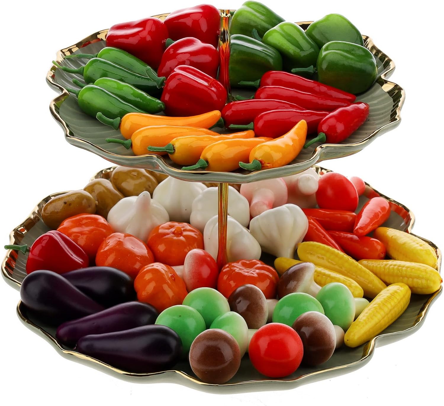 Aldernest 70 Pcs Fake Mini Vegetables Artificial Plastic Vegetables Bulk, 0.18 kg