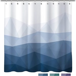 Aldernest Designer Popular Shower Curtain, Ombre Blue Fabric Contemporary Shower Curtains for Bathroom Décor, 14.08 ounces, 71"W x 71"L (Pack of 1)