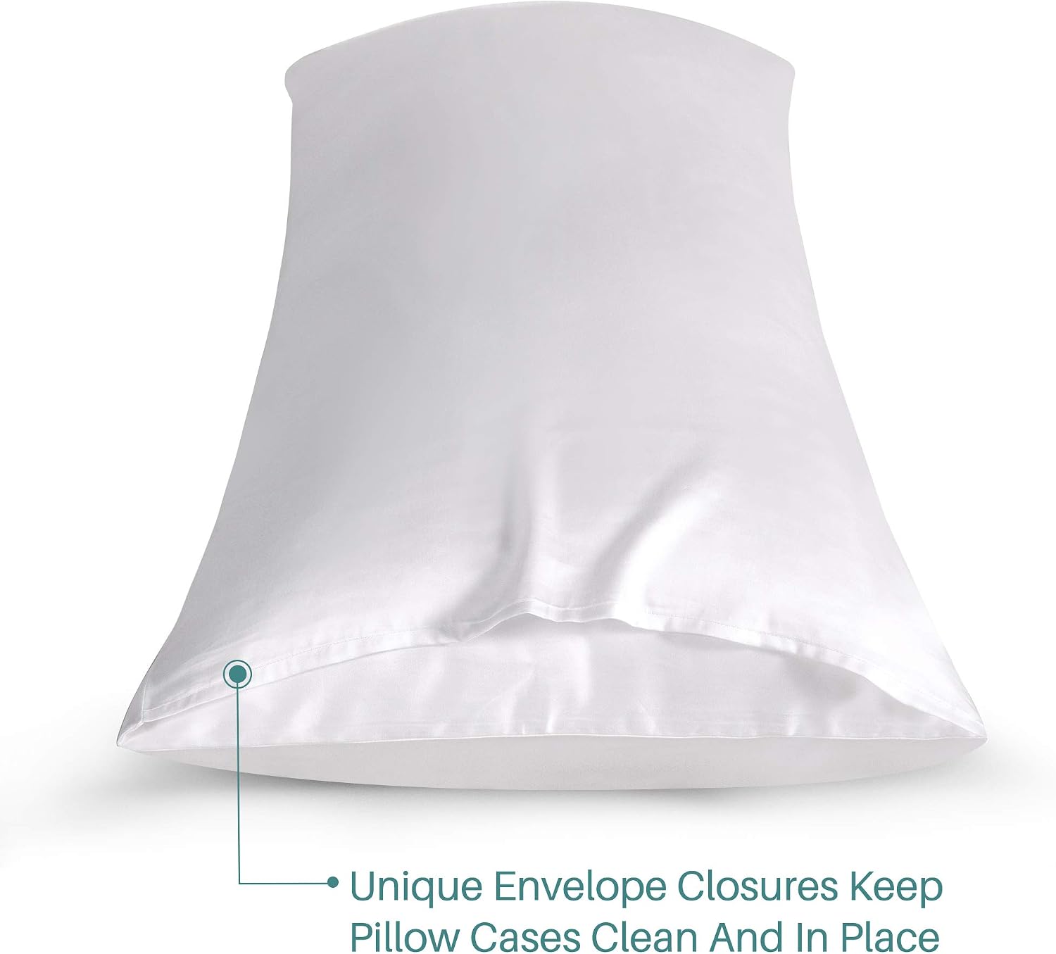 Ashenby 21 x 54 Inch 100% Cotton 800TC Long Body Pillowcase with Envelope, White
