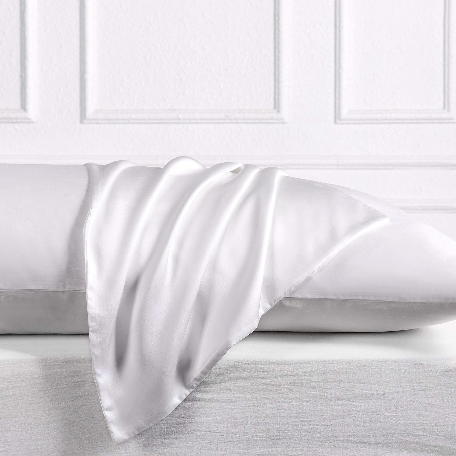 Ashenby 21 x 54 Inch 100% Cotton 800TC Long Body Pillowcase with Envelope, White