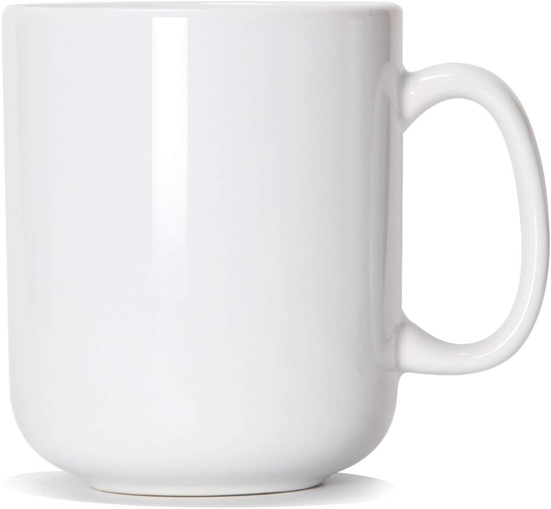 Ashenby 20 OZ Large Coffee Mug, M016 Ceramic Big Tea Cup with Handle for Dad Men, 635.03 g, 20.3 Ounces, White