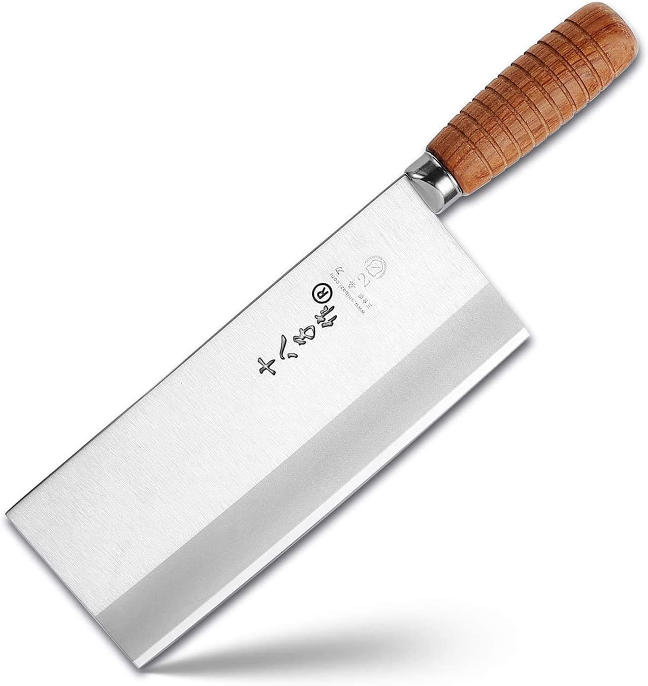 Aldernest 8-inch Professional Cleaver - Stainless Steel Meat & Vegetable Knife with Non-stick Finish and Anti-slip Wooden Handle, 329 g, 8.1"