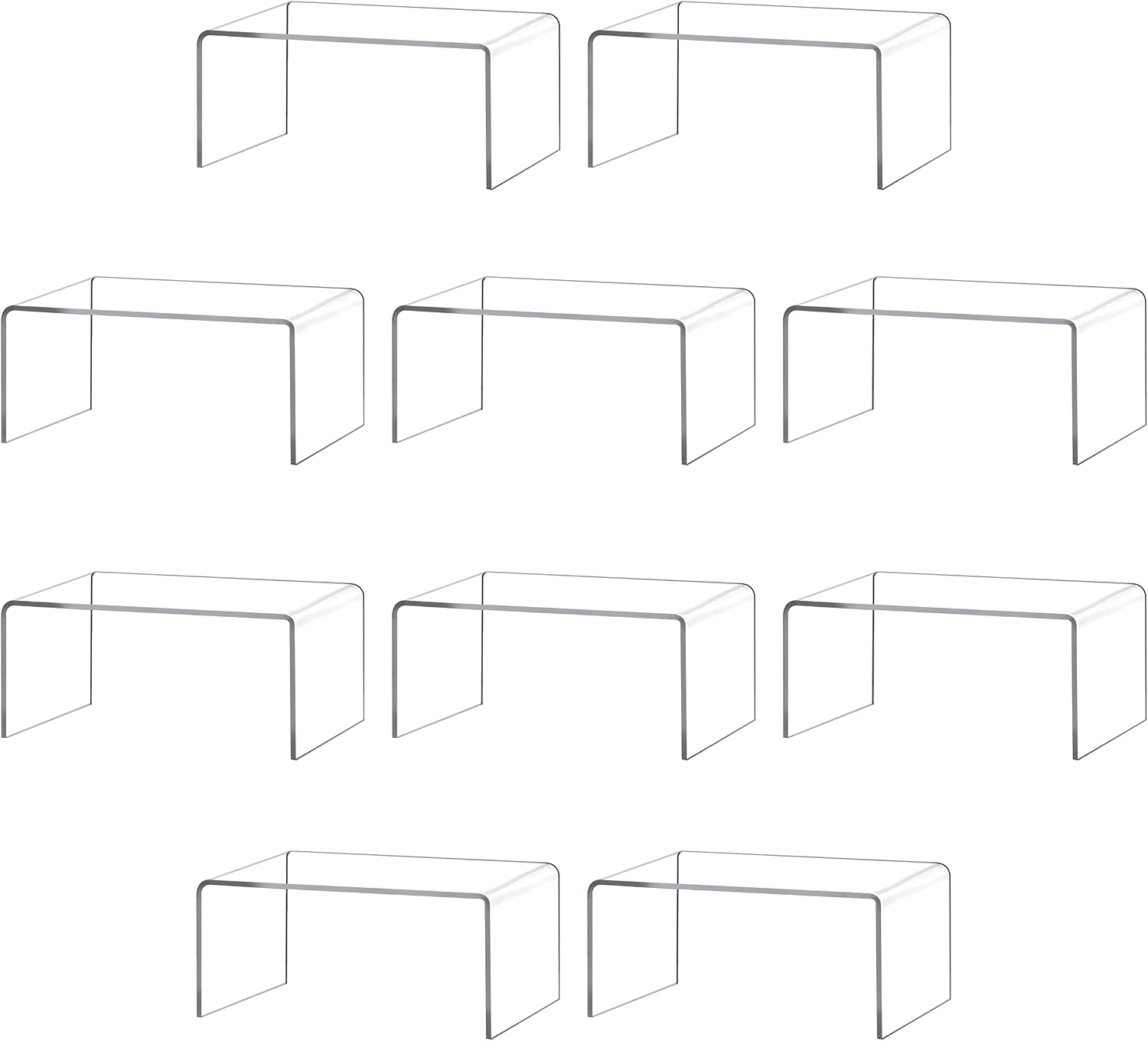 Aldernest Clear Acrylic Riser lot of 10 for Jewels, Cupcakes, Tea Sets, 0.39 kg, Transparent