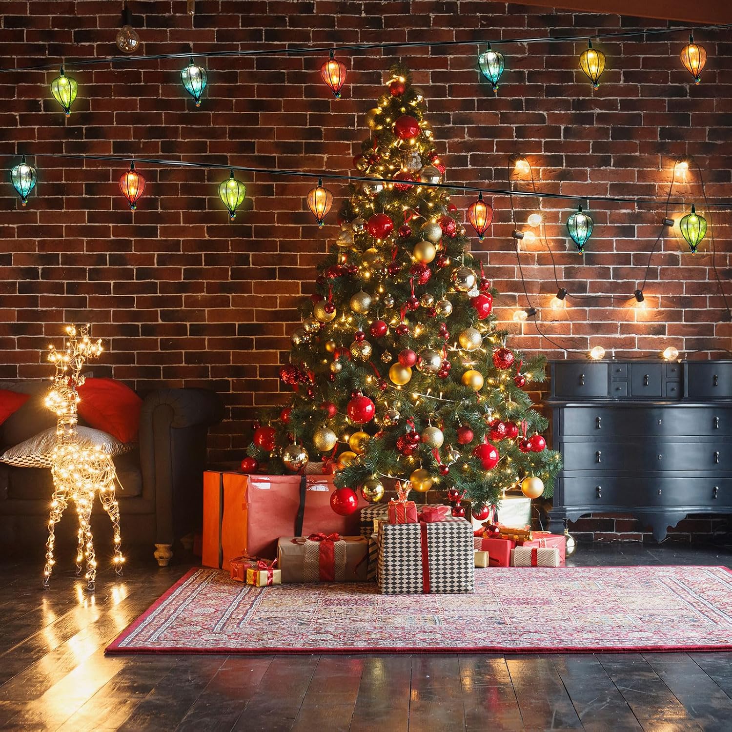 Aldernest 11FT Multicolor String Lights with 10 Bulbs