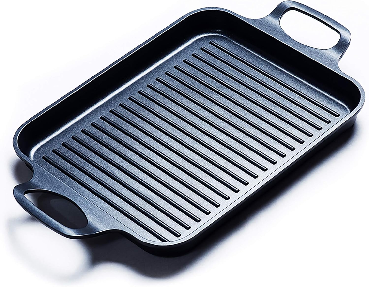 Barleyfield Nonstick Grill Pan, Induction Stove Top Grill Plate, 4 pounds, Black