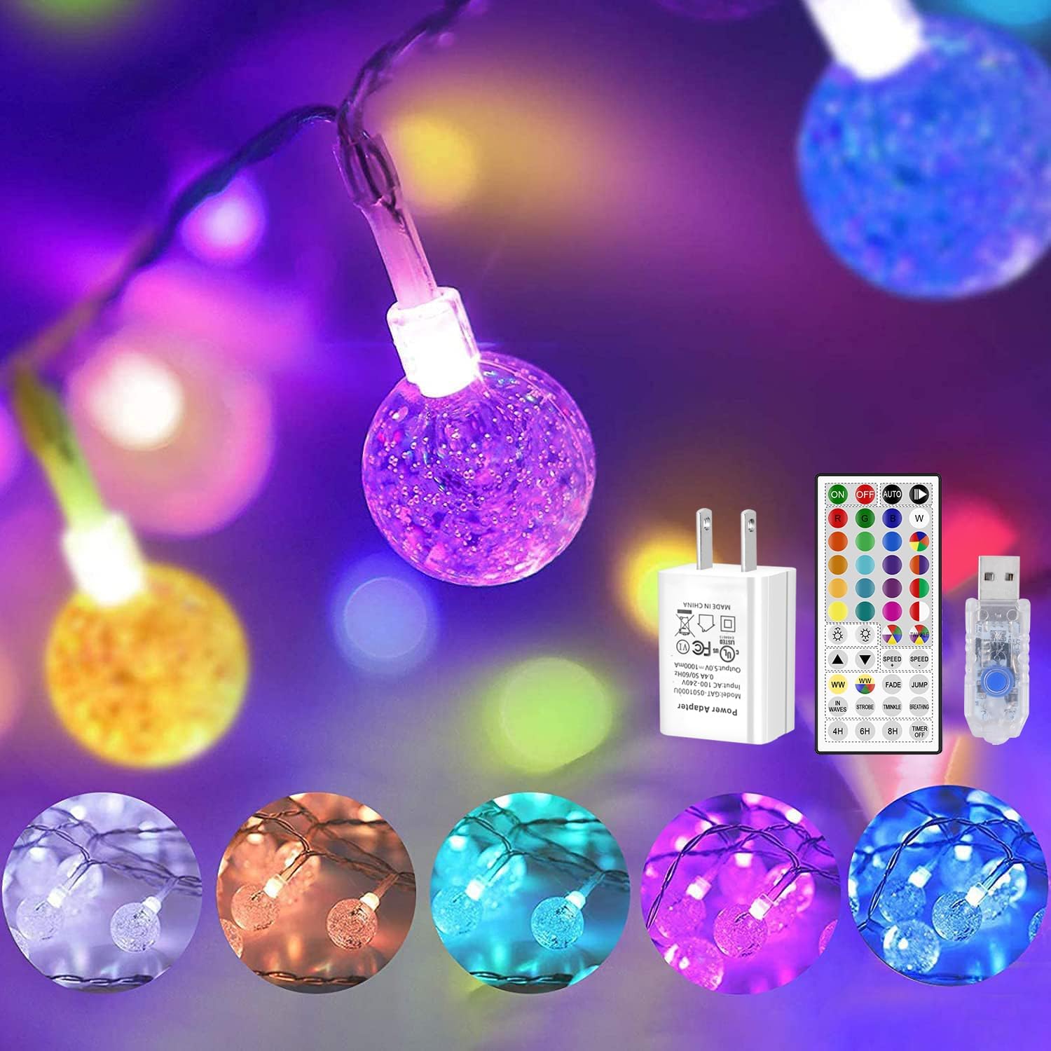 Harborstead Color Changing Indoor String Light USB Plug, 0.53 kg, 16.4 Feet