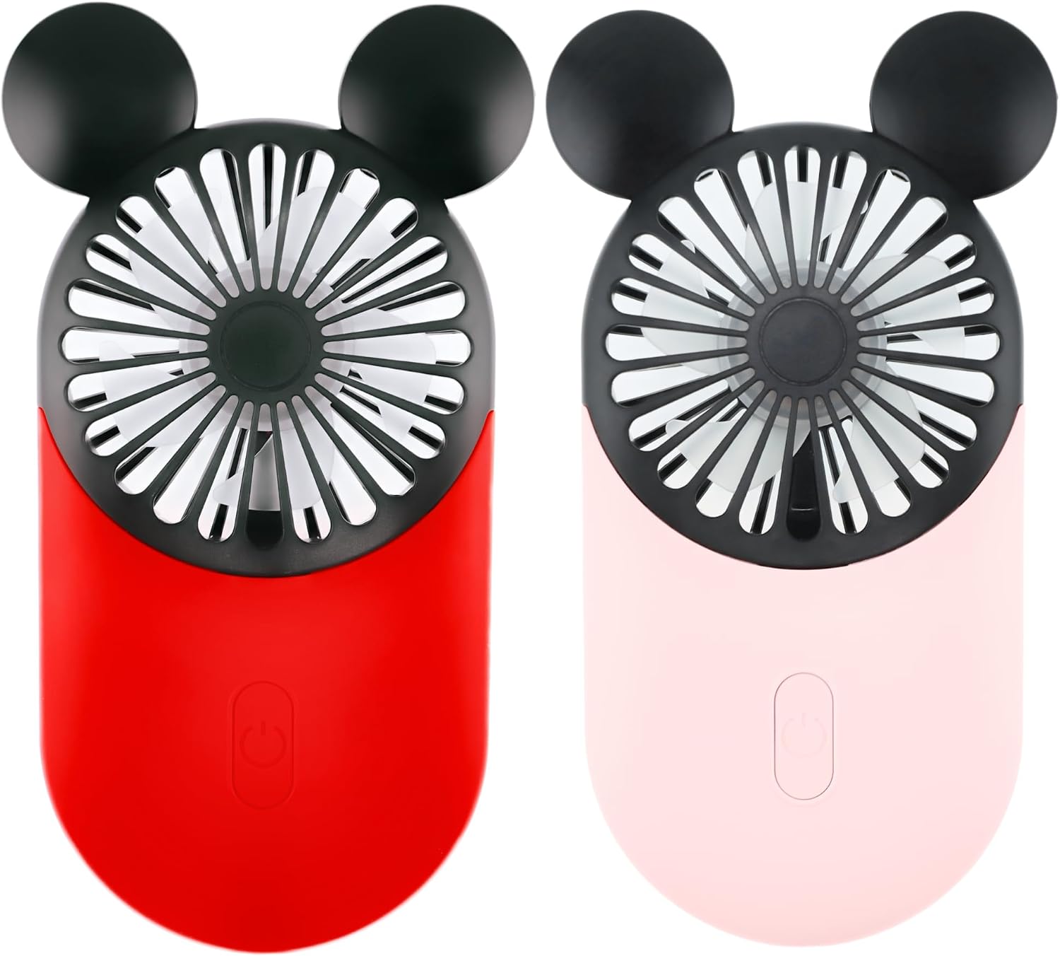Aldernest Cute Mouse Handheld Fan, Rechargeable USB Mini Fan, 9.12 ounces, Pocket Size, Pink+Red