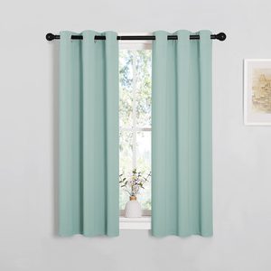 Birchmont Aqua Blue Blackout Curtains for Bedroom 29" w x 40" L 2 Panels