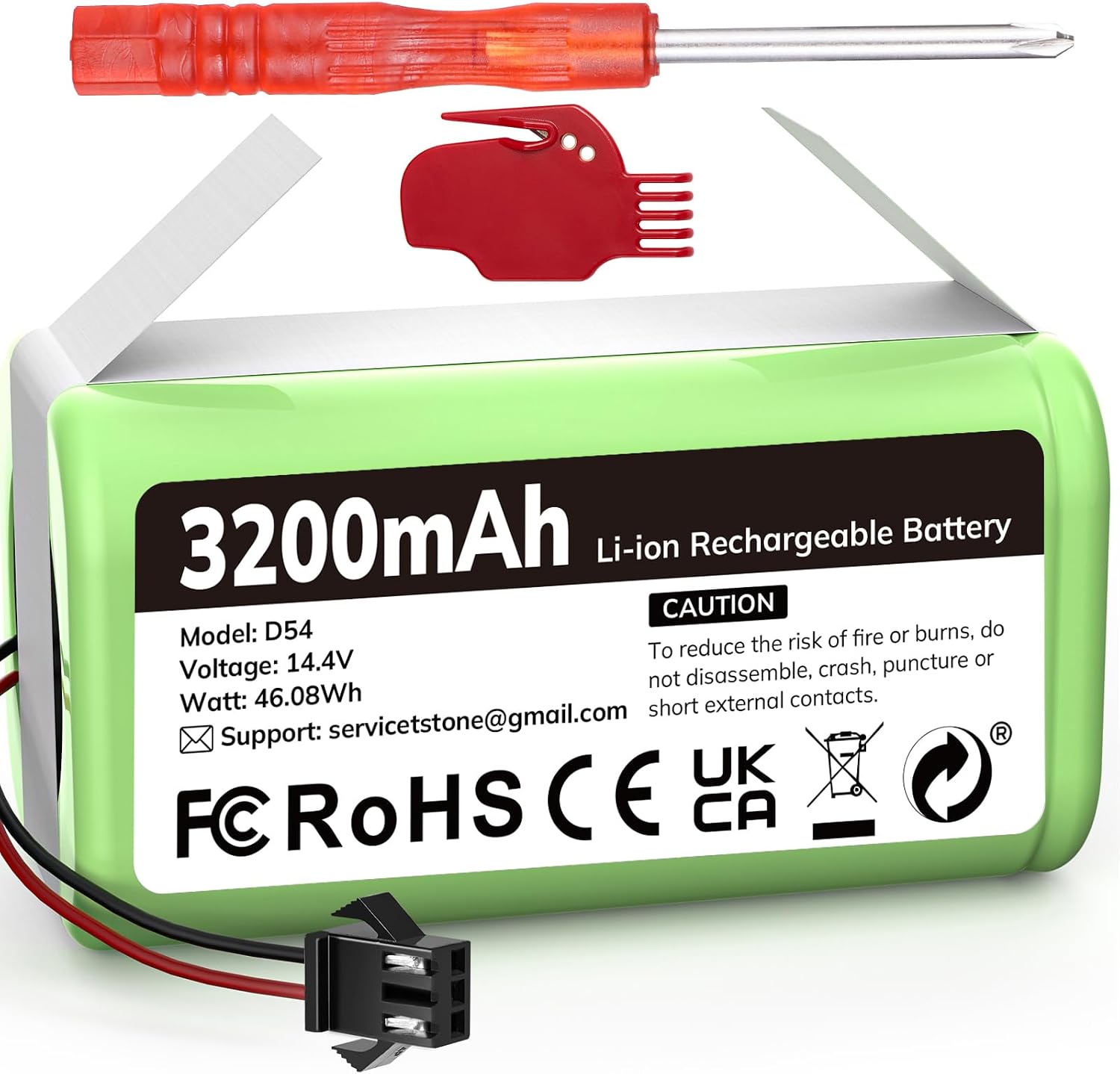 Ashenby 14.4V 3200mAh Replacement Battery for eufy RoboVac 11 11C 11S Plus 11S MAX 12 15C MAX 15T 25C 30C G10 Hybrid G30 Edge R500 R450 & Ecovacs