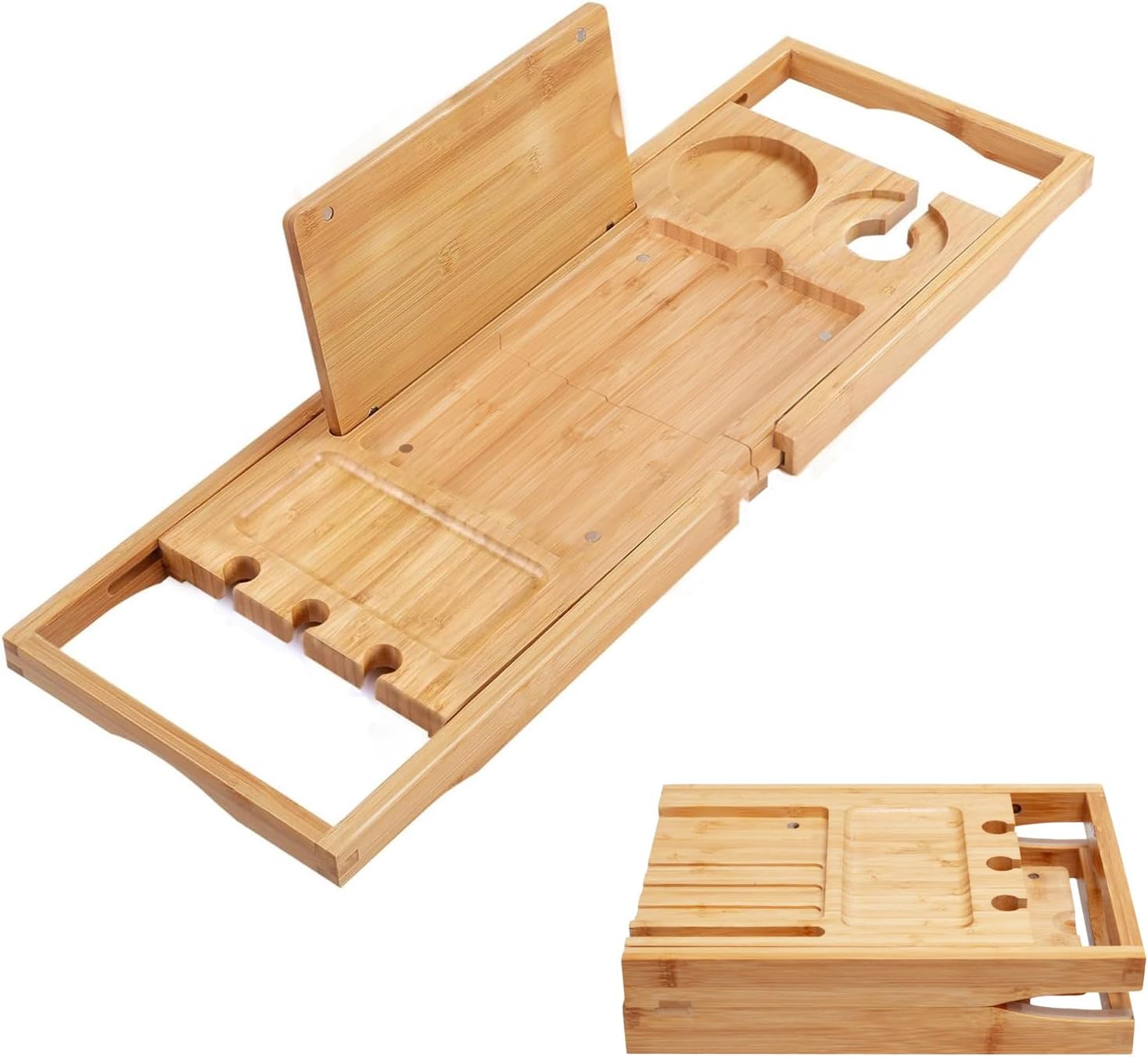 Aldernest Bamboo Bathtub Caddy Tray for Tub, Expandable Bath Table Trays, 1.8 kg