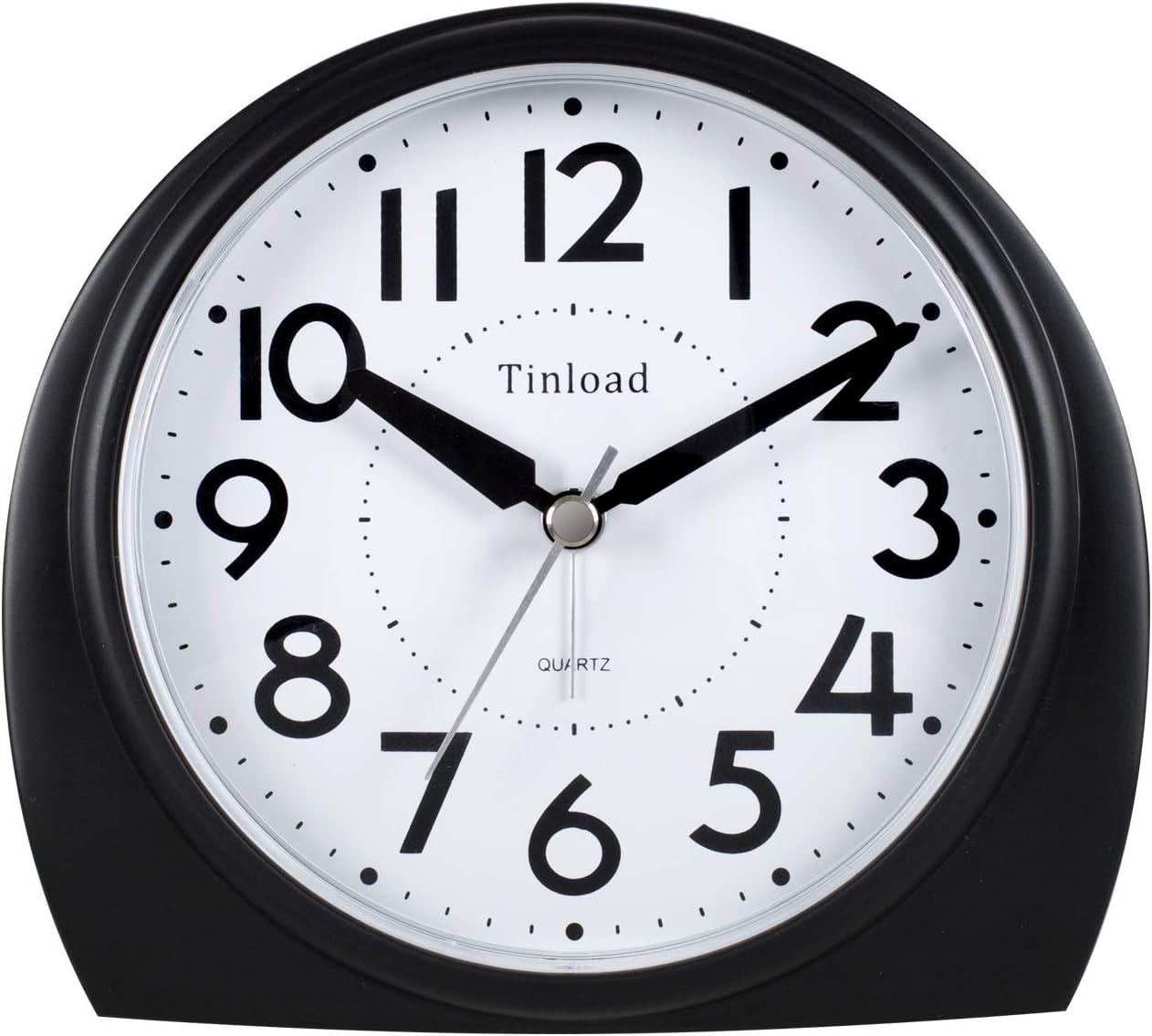 Birchmont 5.5" Large Analog Alarm Clock Silent Non Ticking, Gentle Wake, Beep Sounds, 7.84 ounces, Black