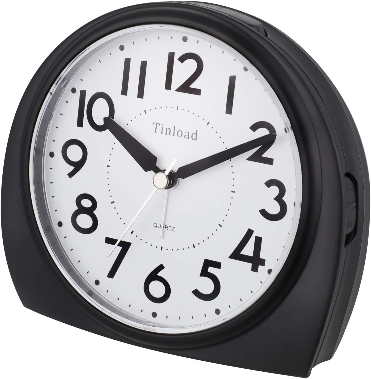Birchmont 5.5" Large Analog Alarm Clock Silent Non Ticking, Gentle Wake, Beep Sounds, 7.84 ounces, Black