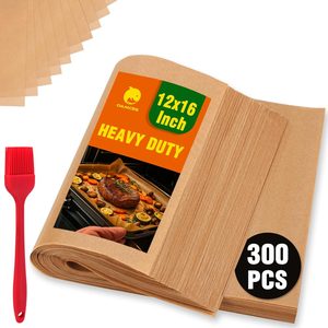 Aldernest 300 PCS Parchment Paper Sheets, 12 x 16 Inch Precut Baking Paper, Brown