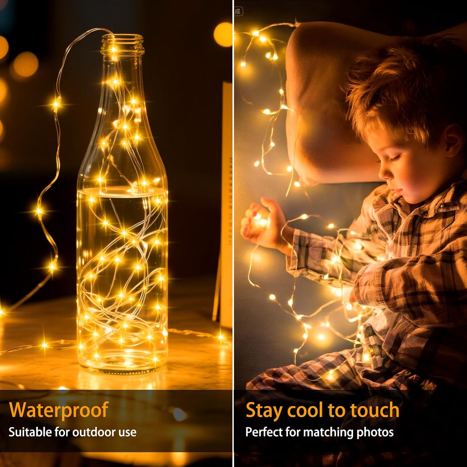 Fernhollow 32 Pcs Fairy Lights Battery Operated, 10 ft 30 LEDs String Lights, Warm White