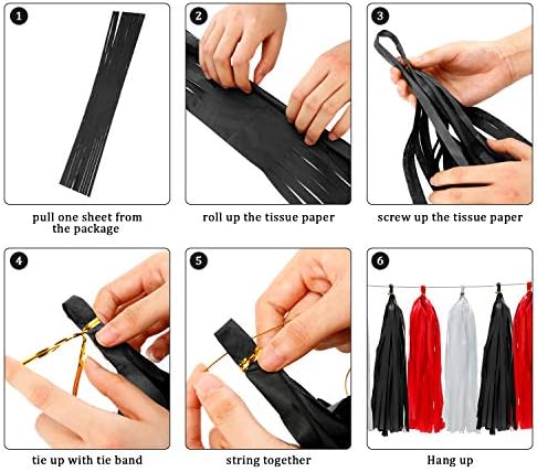 Ashenby 29 Pcs Red, Black and White Decorations for Graduation Birthday, White, Red, Black