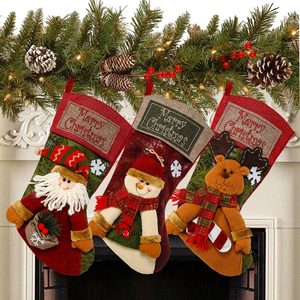 Ashenby 3PCS 18" Christmas Stocking Classic Large Stockings, 0.2 kg, Red