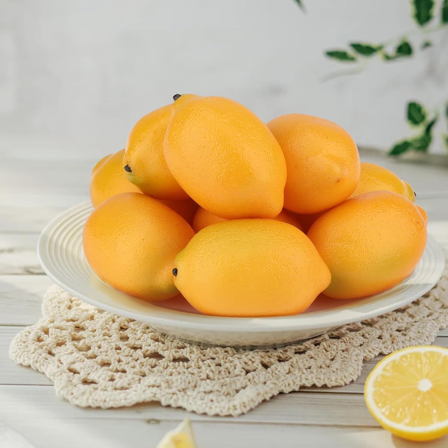 Aldernest 8 Pcs Fake Lemons Artificial Lemons Decoration Faux Lemon Fruit, 1.6 ounces