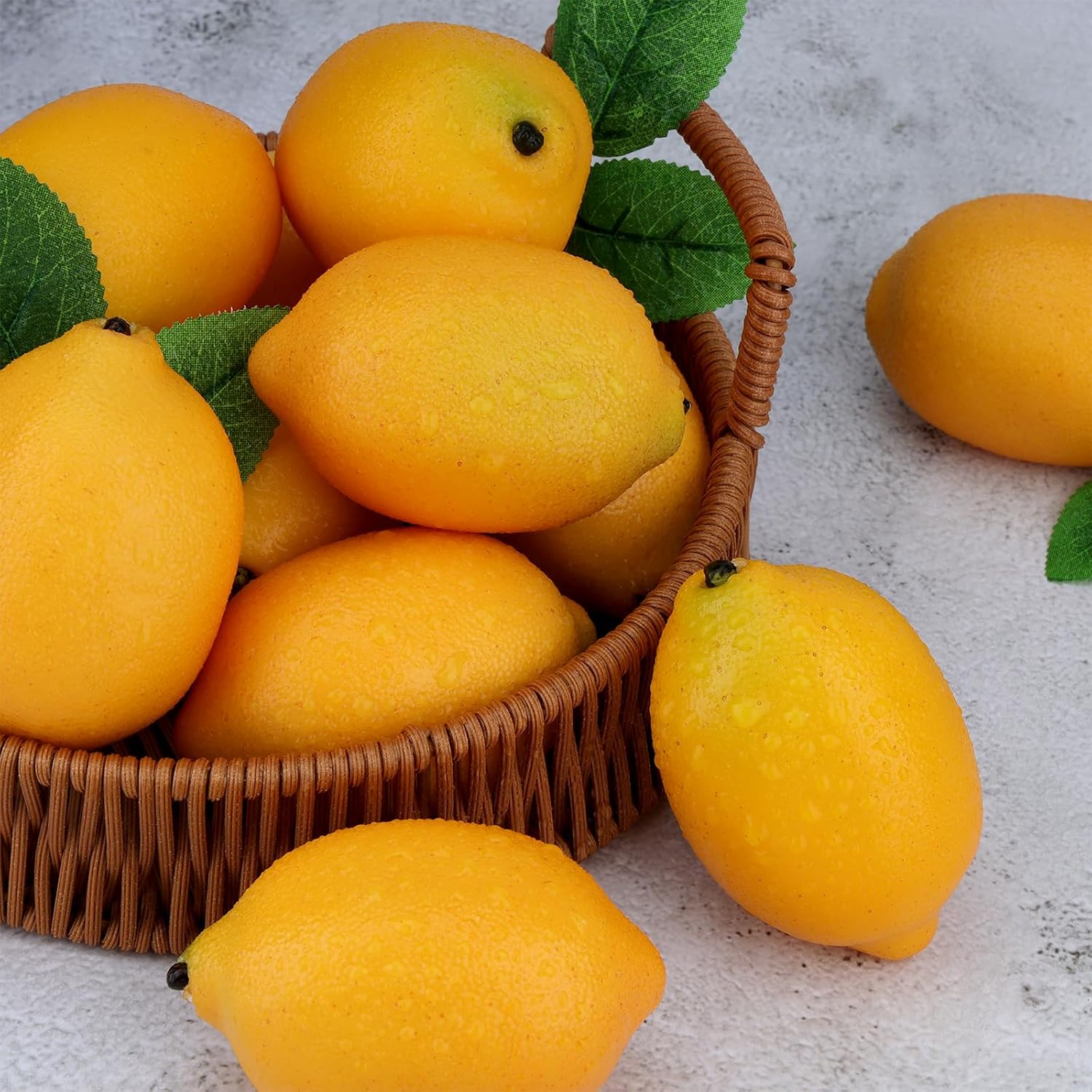 Aldernest 8 Pcs Fake Lemons Artificial Lemons Decoration Faux Lemon Fruit, 1.6 ounces