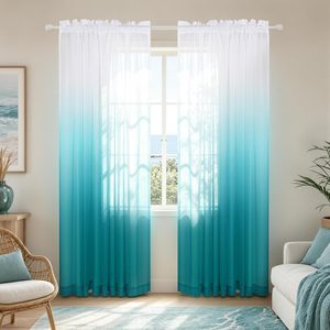 Tanglewick Teal Curtains 84 Inch Length for Bedroom 2 Panels Set, 1.2 pounds