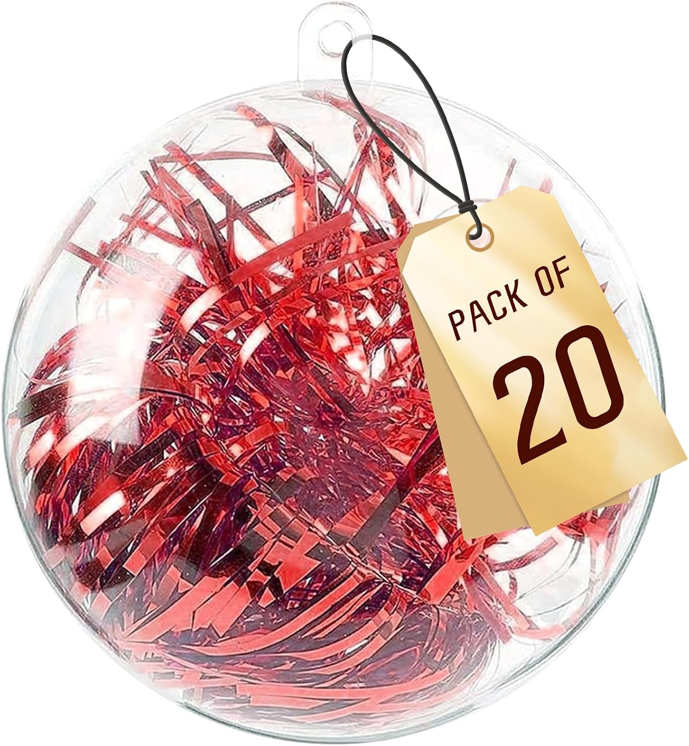 Ashenby 20 Pack Clear Plastic Fillable Ornaments Balls for Crafts, 1.6 ounces