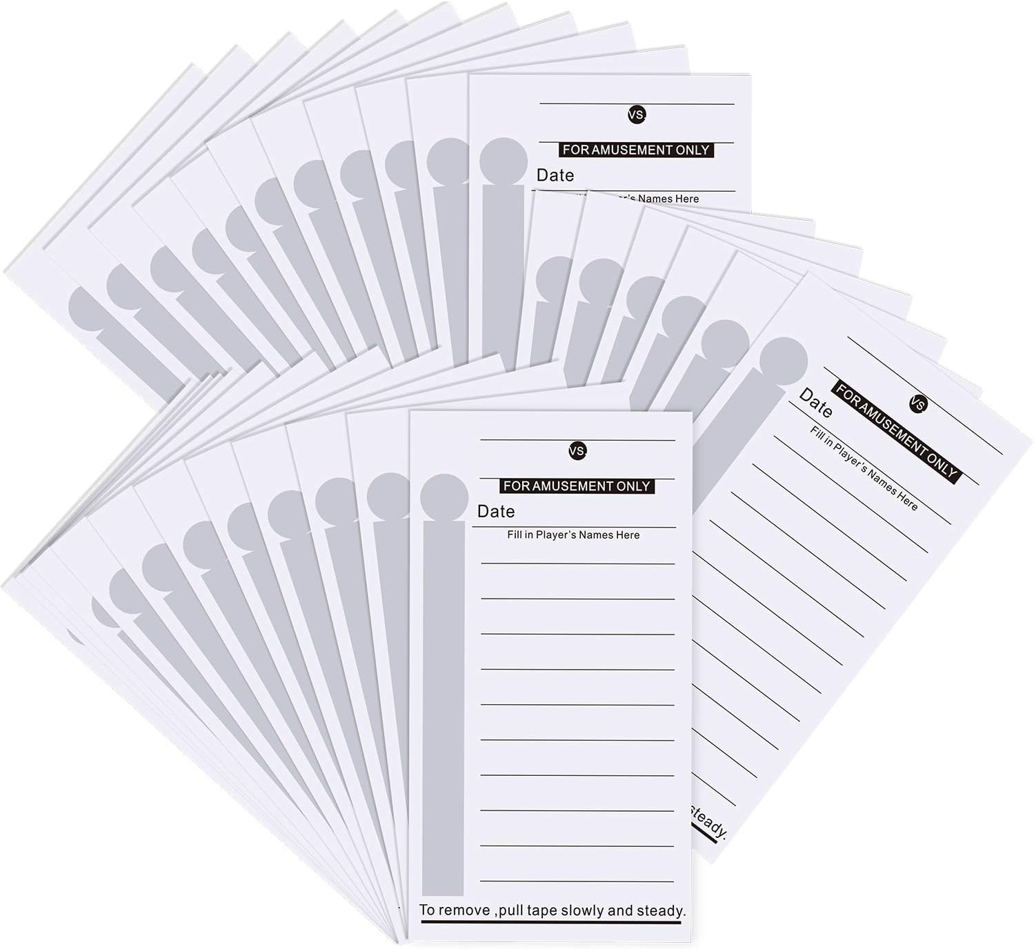 Ashenby 100 Pcs 10 Line Football Scratch Off Cards Strip Pool Tickets, 8.64 ounces, 8 x 15 cm / 3.1 x 5.9 inches, [Part] Black