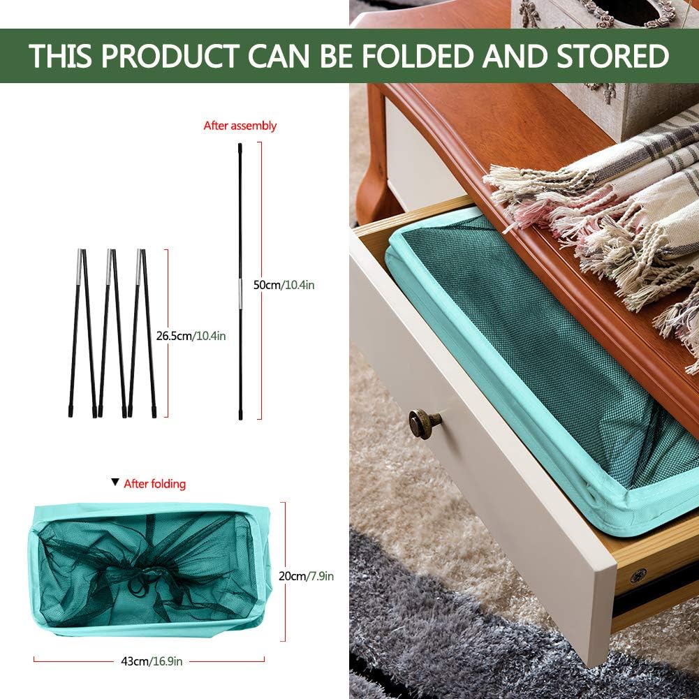 Barleyfield Slim Rolling Laundry Basket with wheel, 650 g, S-42L, Blue