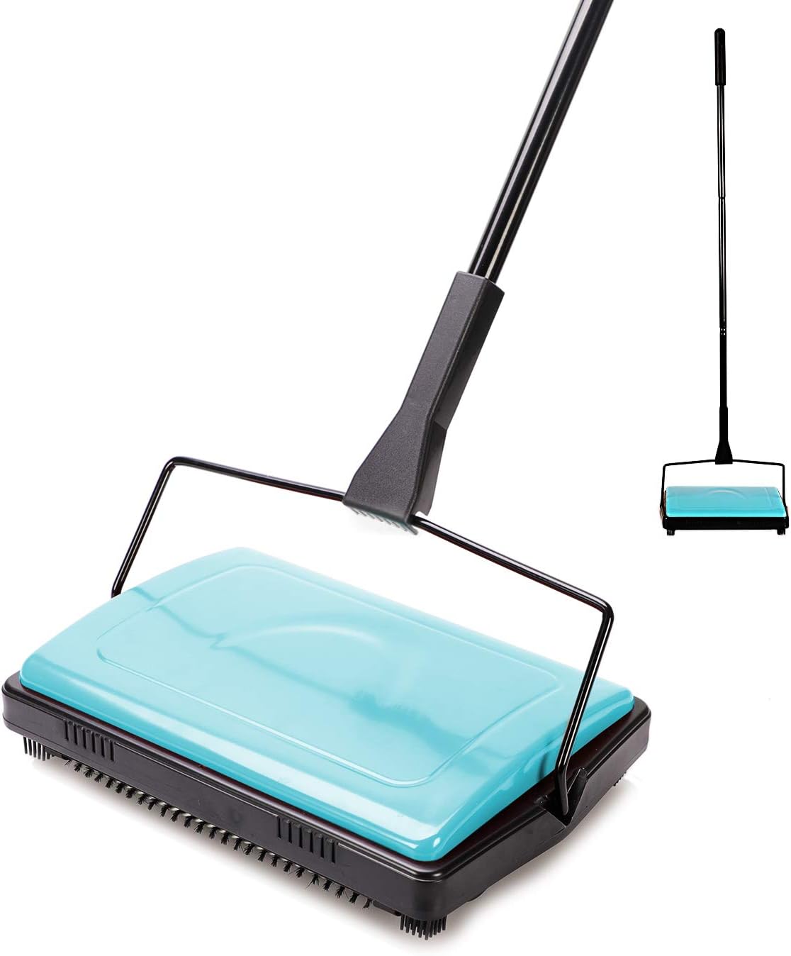 Havenrook Carpet Sweeper Cleaner Manual Household Sweeper Lightweight Blue, 1.4 kg, 11"L x 7.87"W