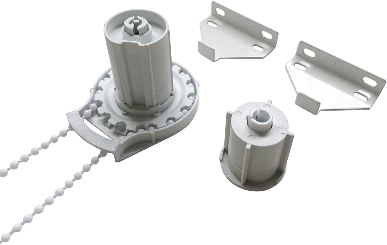 VelloHome Universal Roller Shade Clutch for 1/2" Tube with Metal Bracket & Bead Chain, 118"W x 196"H, White