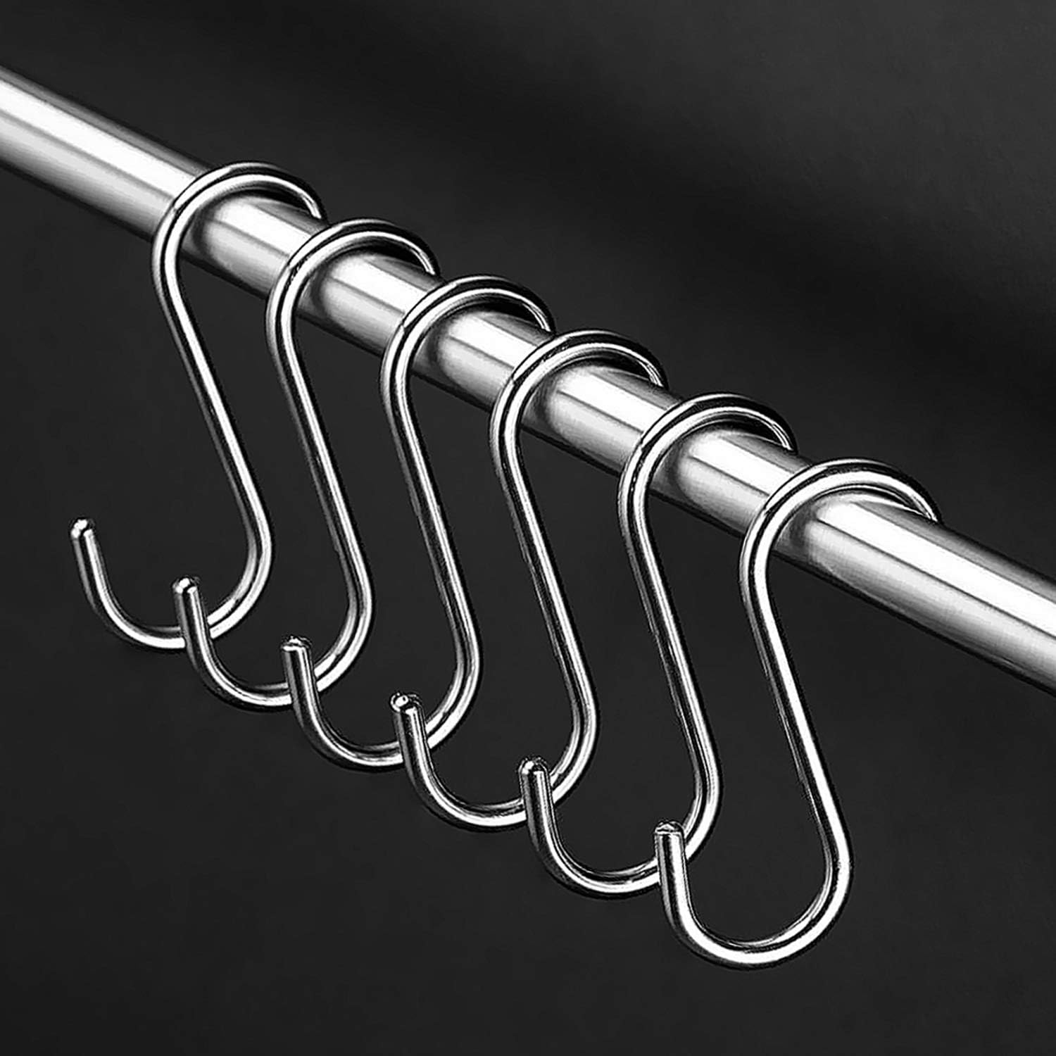 Cedarmoss 100 Pack 2.75 Inch S Hooks Stainless Steel S Shaped Hooks Heavy Duty S Hooks for Hanging Pans and Pots, Coffee Cups, Clothes, Plant, Jean
