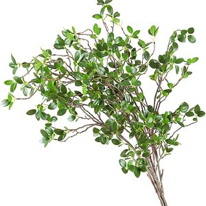 Aldernest 43" Artificial Greenery Stems Plants Faux Leaf Green Eucalytus Branches Ficus Twig Fern Fake Green Bushes Shrubs for Home Party Wedding