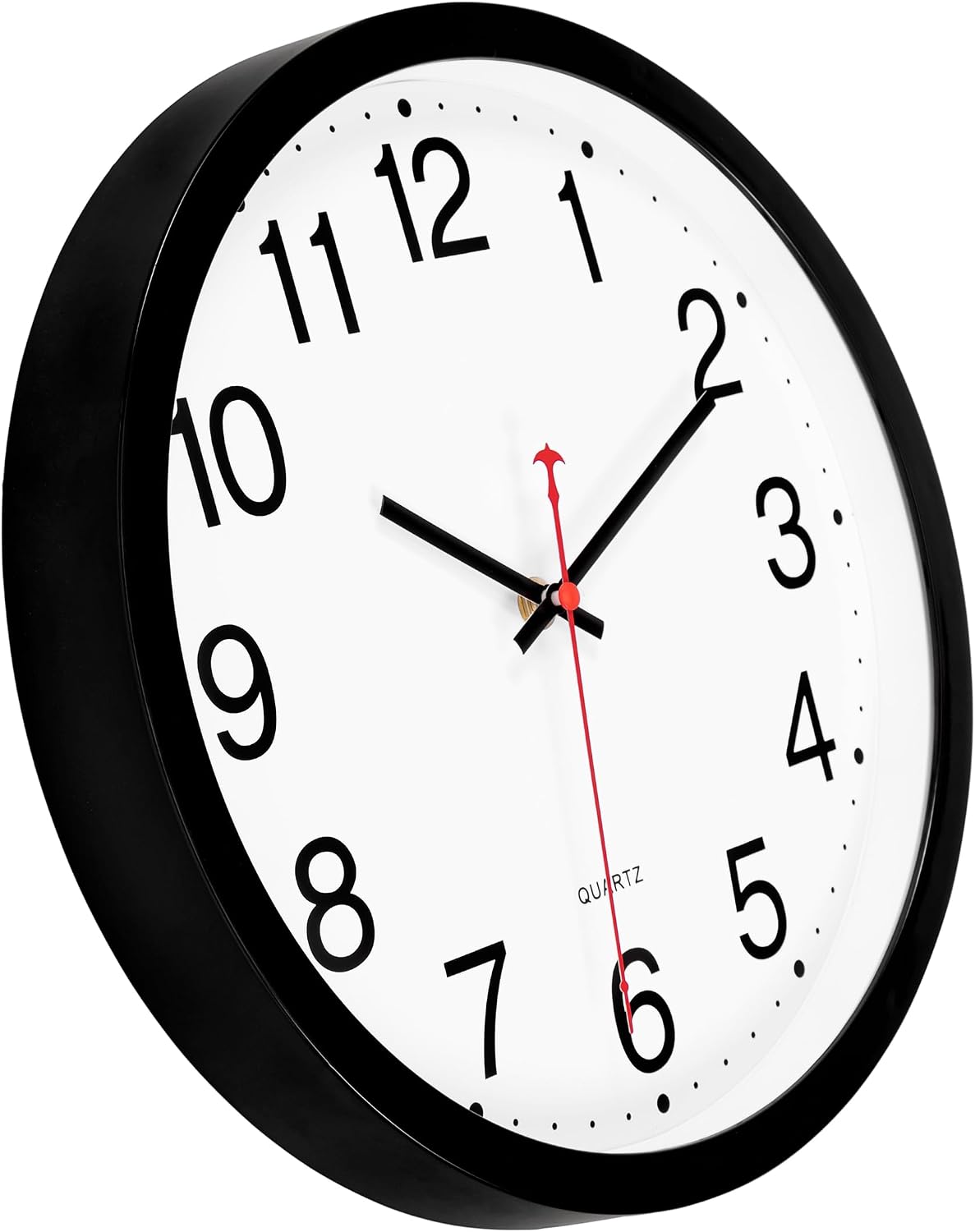 Ashenby 12 Inch Wall Clock Silent Battery Operated Analog Clock, Black, 12.8 ounces