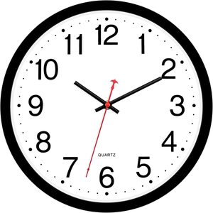 Ashenby 12 Inch Wall Clock Silent Battery Operated Analog Clock, Black, 12.8 ounces