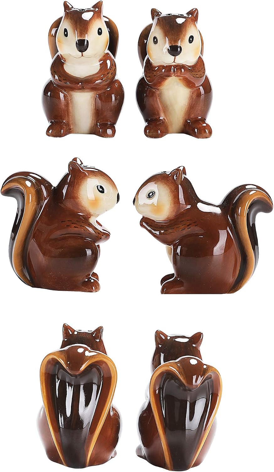 Aldernest Squirrel Salt & Pepper Shaker Set, Handpainted, Dishwasher Safe, 0.17 kg, 2 Count