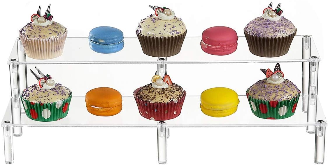Aldernest 2 Tier Clear Acrylic Display Stand Cupcakes Holder, 0.59 kg